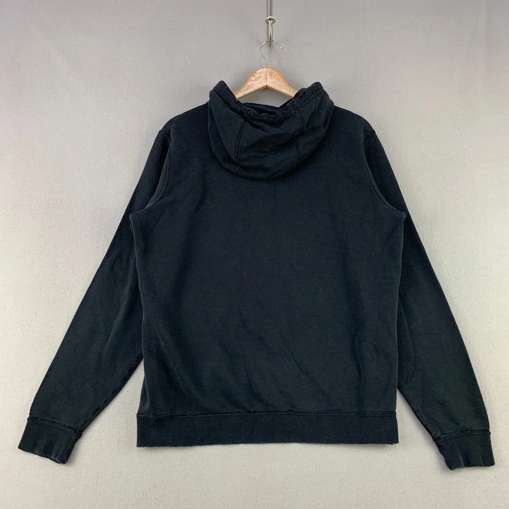Nike Sportswear Club Fleece Hoodie Men Medium Black Faded Retro Logo Distressed
